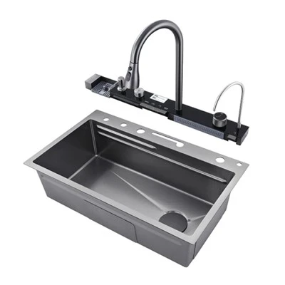 Lavello da cucina intelligente a nido d'ape nero
